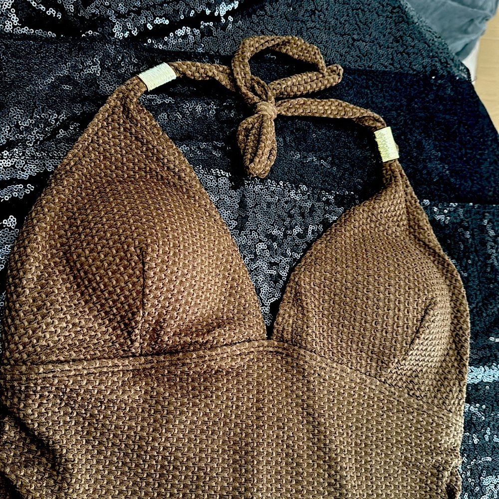 SHEIN BROWN ONE PIECE SWIMSUIT